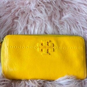 Tory Burch yellow wallet